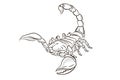 Scorpio. Black and white drawing, coloring for children. Symbol.